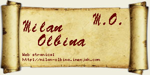 Milan Olbina vizit kartica